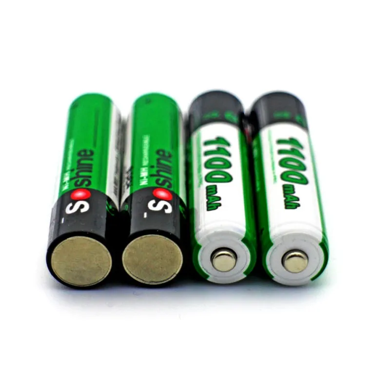 4 шт Soshine 1100mAh AAA 1,2 V Ni-MH аккумуляторная батарея AAA NIMH батарея с чехол для батареи