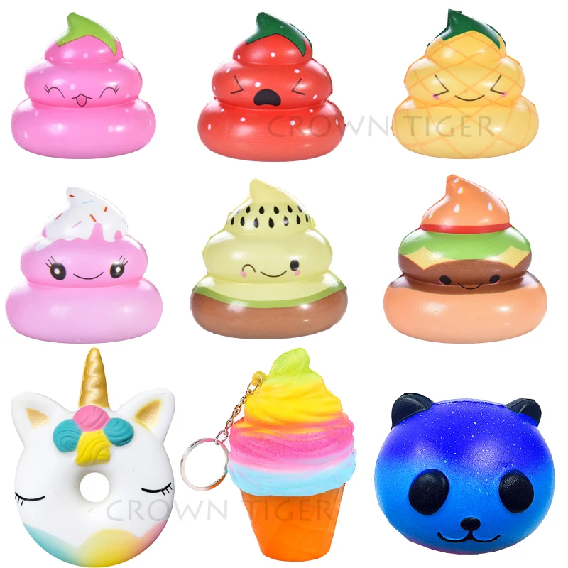 

kawaii Anti-stress Cute Squishy Slow Rising Unicorn Panda Peach PU Squishy Poo Tooth Cake Cream Toys Squeeze fun Squishes Toy