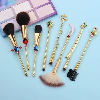 

Sailor Moon Makeup Brushes Cosmetics Make Up Brush Set Kit with Power Professional Eyeshadow Eyebrow Contour Foundation Brushes