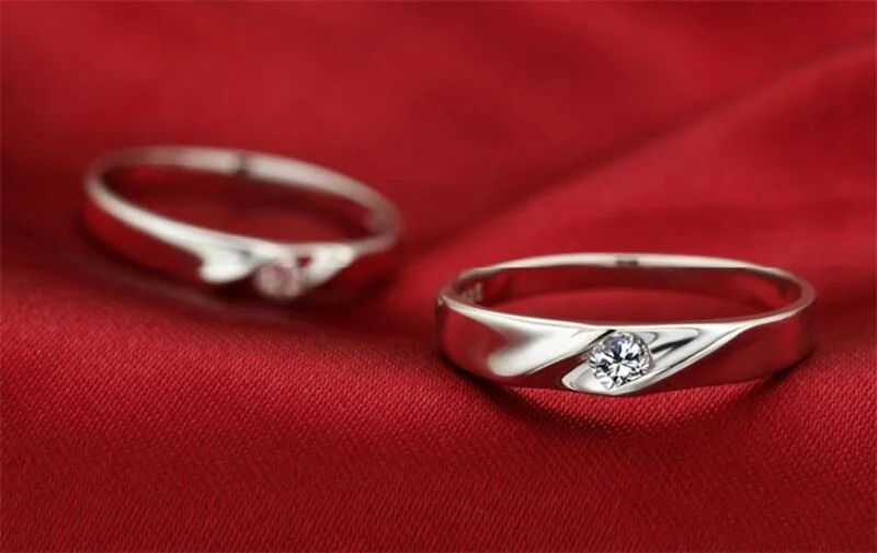 YANHUI Шарм Серебряные кольца для Для женщин Для мужчин Bijoux(украшения своими руками) цирконий; для помолвки Свадебные ювелирные изделия парные кольца для влюбленных JAR013