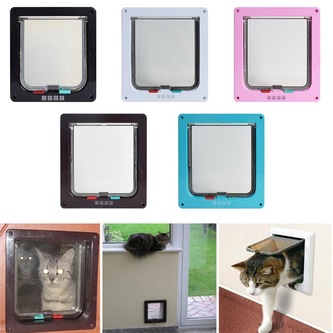 Us 7 38 32 Off 1pc Dog Cat Door Plastic White Safe Pet Door For Large Medium Dog Freely In And Out Home Gate Animal Pet Cat Dog Door In Cat Crates