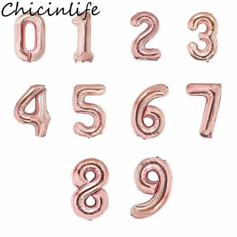 Chicinlife 1 шт. 40 дюймов 0-9 номер фольгированный шар на день Рождения Вечеринка Детский душ сувениры для детей свадьба юбилей 1 день рождения принадлежности