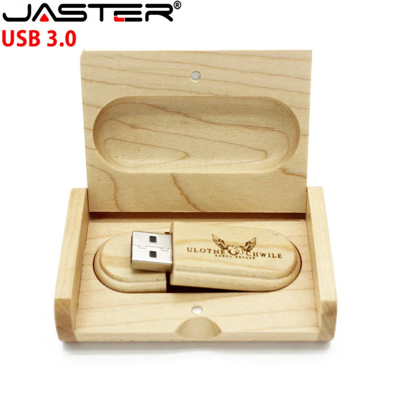 JASTER (1 шт. бесплатный логотип) деревянный USB3.0 + упаковочная коробка usb флеш