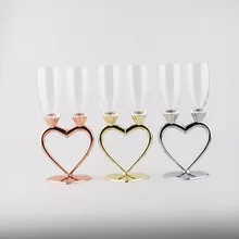 Мода двойной в форме сердца кристалл набор с бутылкой шампанского чашки свадебный подарок стакан Кристалл Стекло бар поставки Кубок стакан из прозрачного стекла