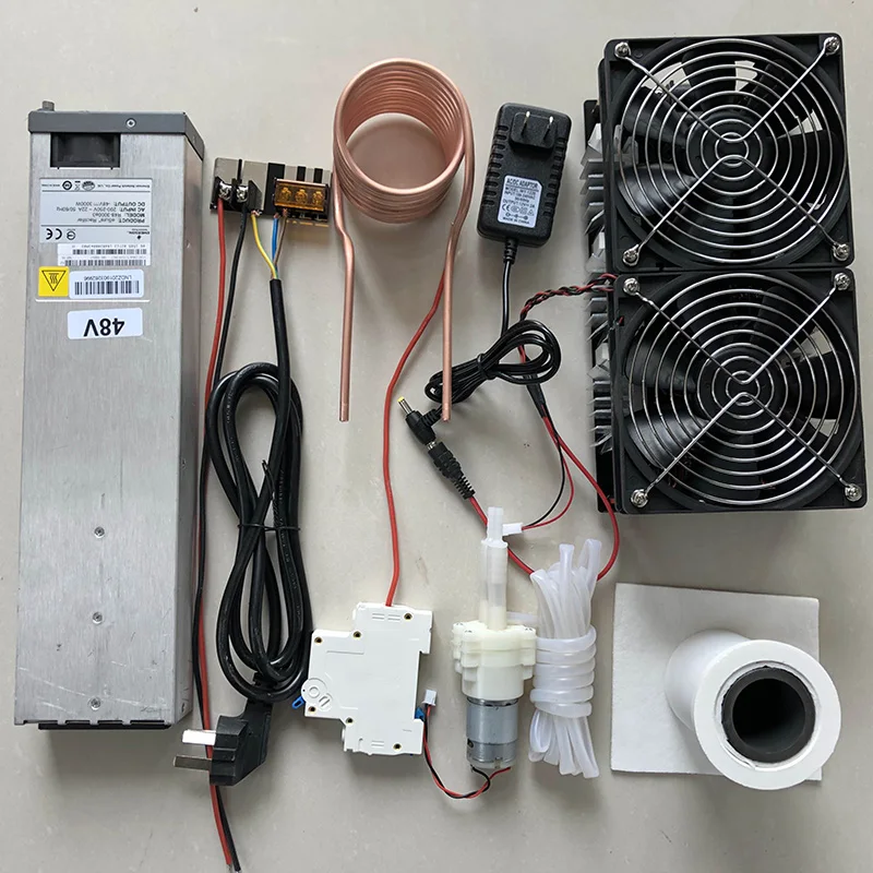 

2500W ZVS Induction Heater Induction Heating PCB Board Heating Machine Melted Metal + Coil Mayitr+ Crucible+Pump+Power Supply
