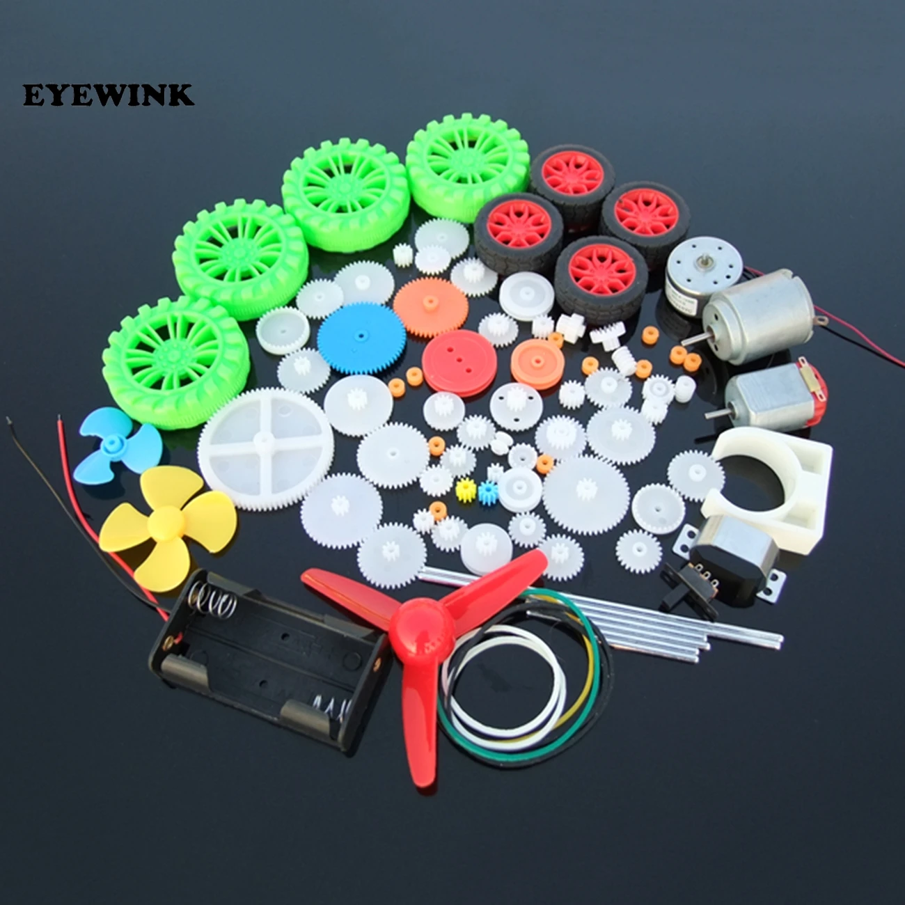 90pcs Mixed Plastic Gear 130 Motor Gearbox DIY Toy Car Craft Robot
