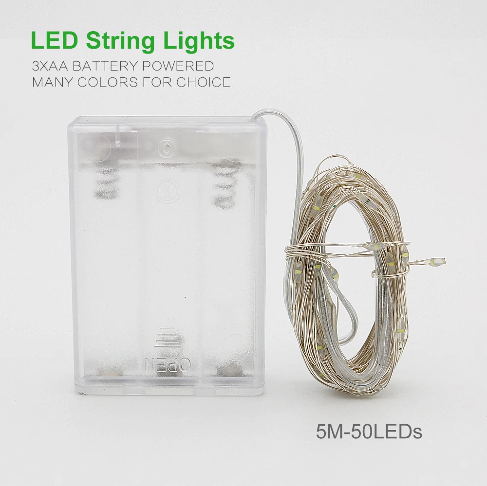 New 2M 5M 10M Copper Silver Wire LED String lights Waterproof Holiday lighting For Fairy Christmas Tree Wedding Party Decoration New 2M 5M 10M Copper Silver Wire LED String lights Waterproof Holiday lighting For Fairy Christmas Tree Wedding Party Decoration
