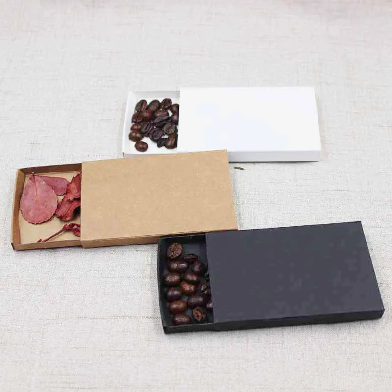 10 шт DIY пустой крафт/черный/белый картон Выдвижная коробка подарок/конфетная упаковка для демонстрации коробка на заказ дополнительная стоимость