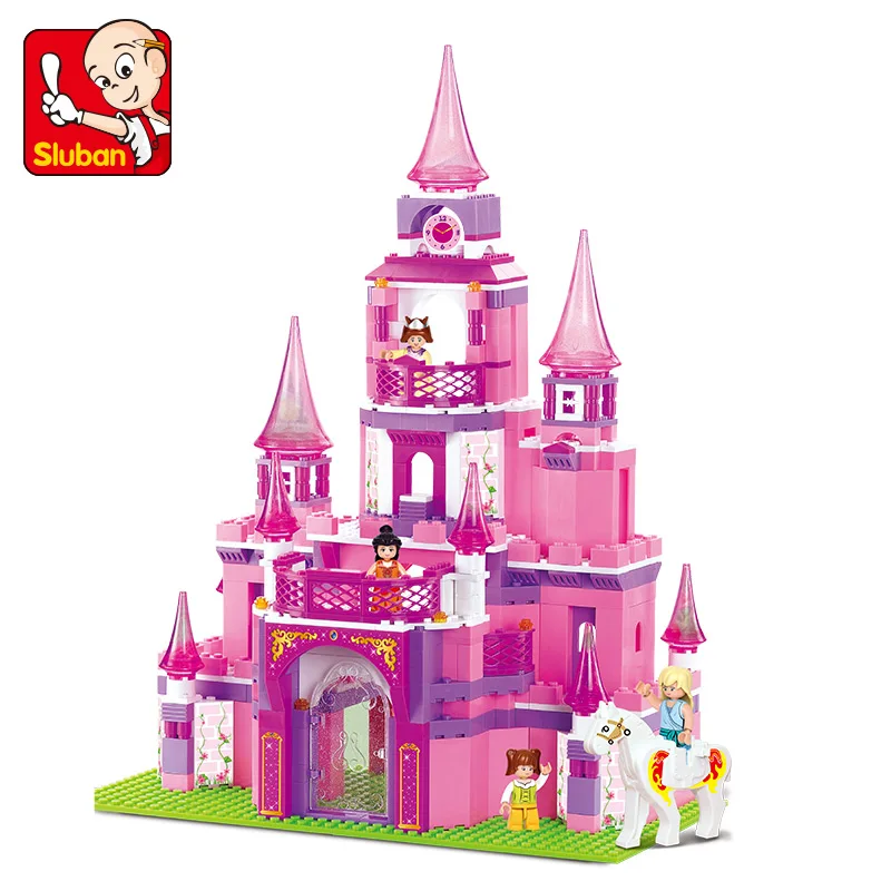 

Sluban Learning Building 472Pcs Bricks Blocks Princess Sapphire Castle Compatible City Friends Education Toys for Girl Gifts