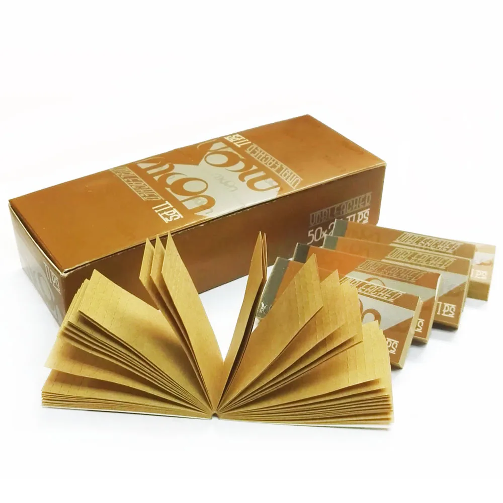 

5 Pcs MOON Rolling Filter Tips Unbleached Rolling Paper Filter Tips 50 leaves