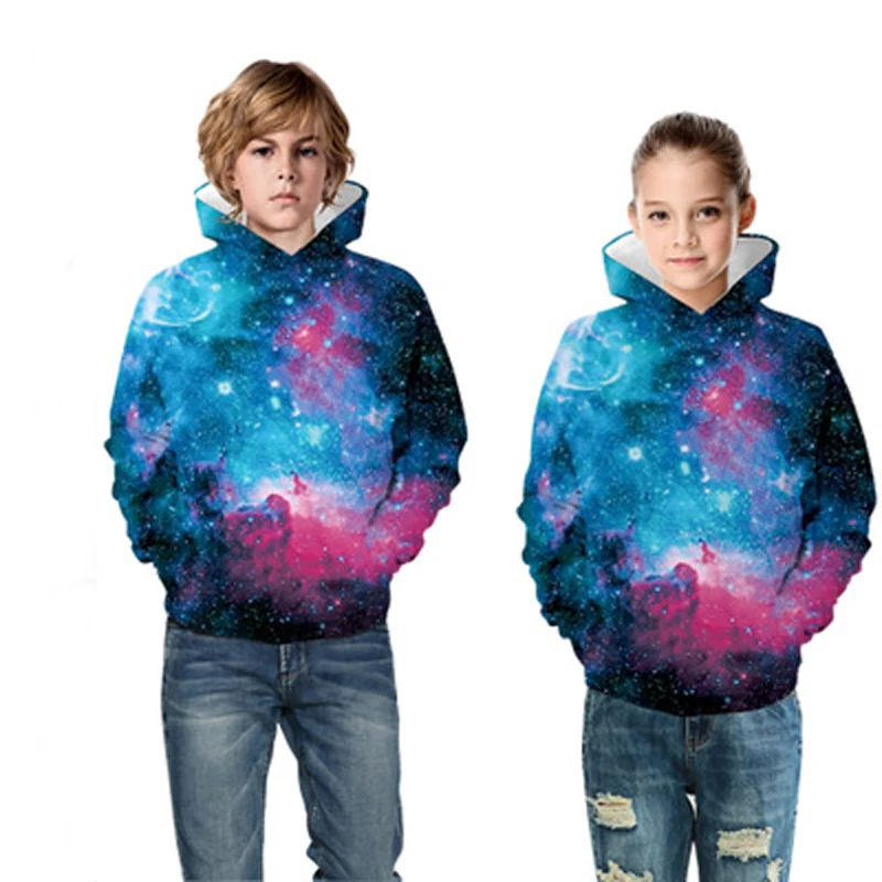 

Baby Jacket Star 3D Digital Printing Boys jacket Cotton Casual Girls Jackets Hooded Loose Sweatshirt Comfortable Kids Clothes