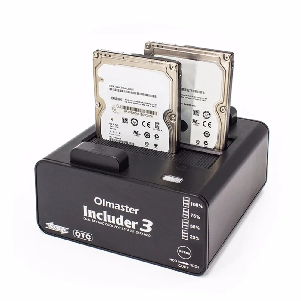 

OImaster Dual Bay HDD Dock Docking Station Compact External Hard Disk Drive For 2.5 Inch 3.5 Inch SATA HDD USB 3.0