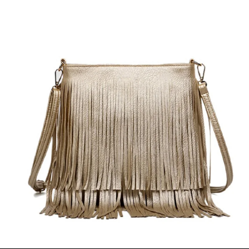 Женская сумка мессенджер с золотыми кисточма 2018|ladies bags|pu bagfashion shoulder bags |