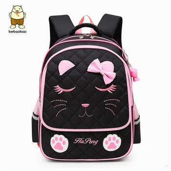 

backpack Cartoon School Bags Children Backpacks Girls Cute Cat Bags Mochila Infantil Princess Backpack big capacitity LM3988