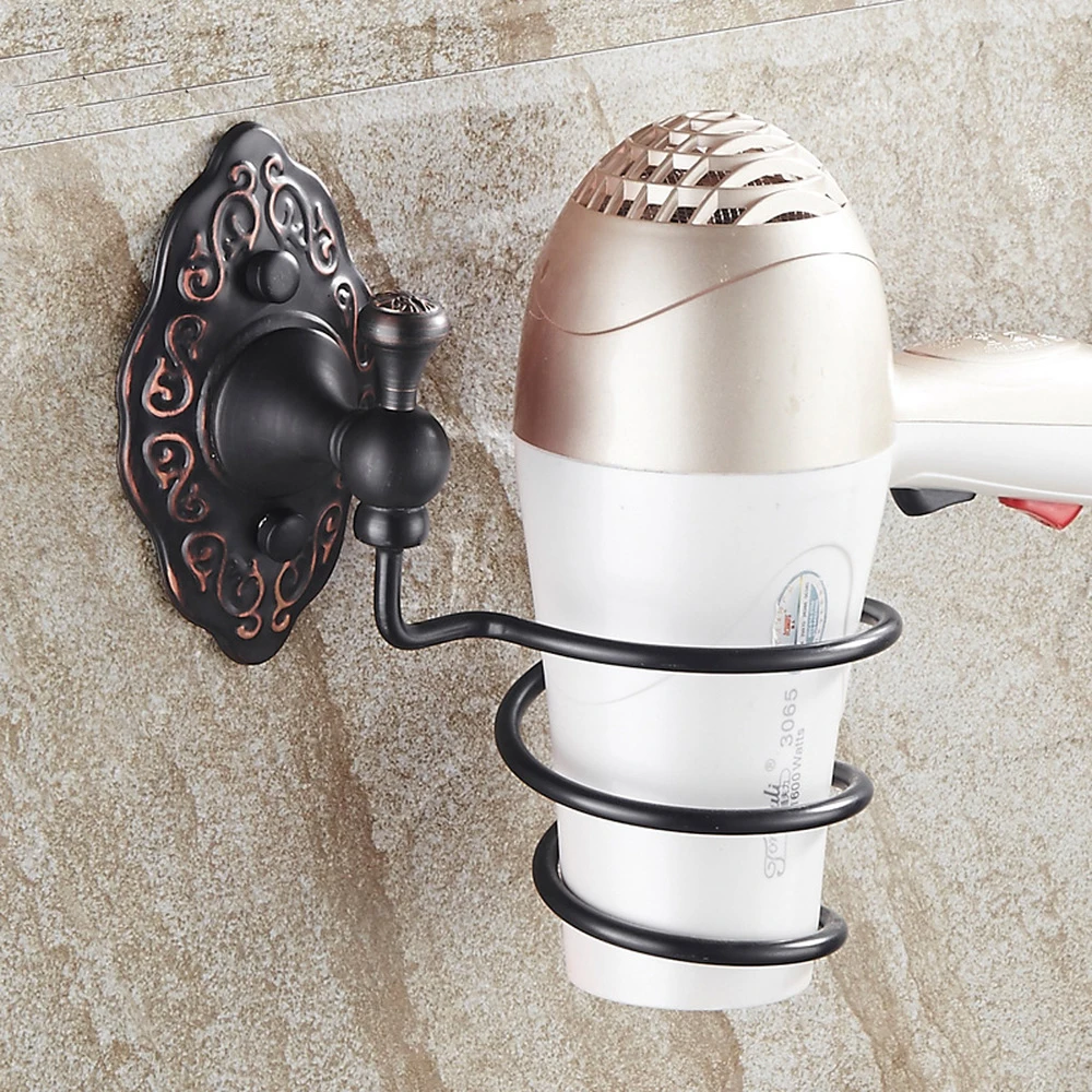 All copper black antique hairdryer rack bathroom wall hanger hair dryer