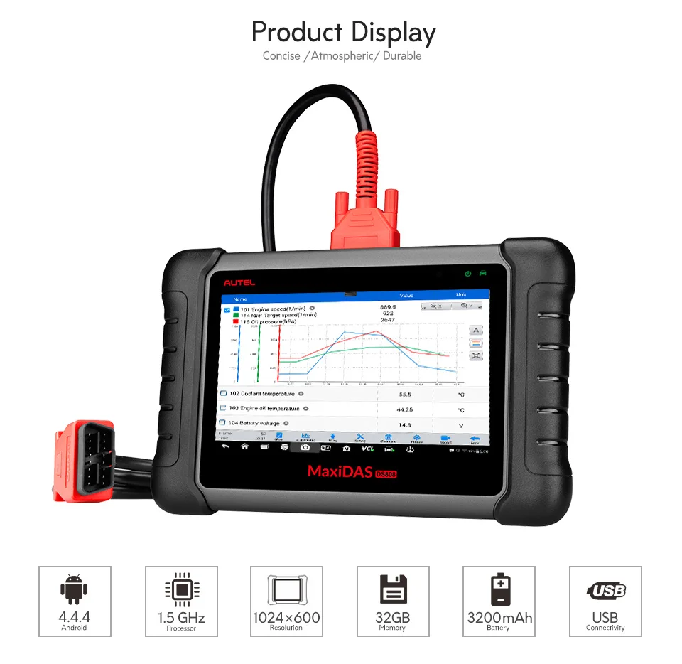 Autel MaxiDAS DS808 все системы автомобильный диагностический инструмент автомобильный диагностический сканер профессиональные универсальные инструменты автоматического сканирования PK MS906