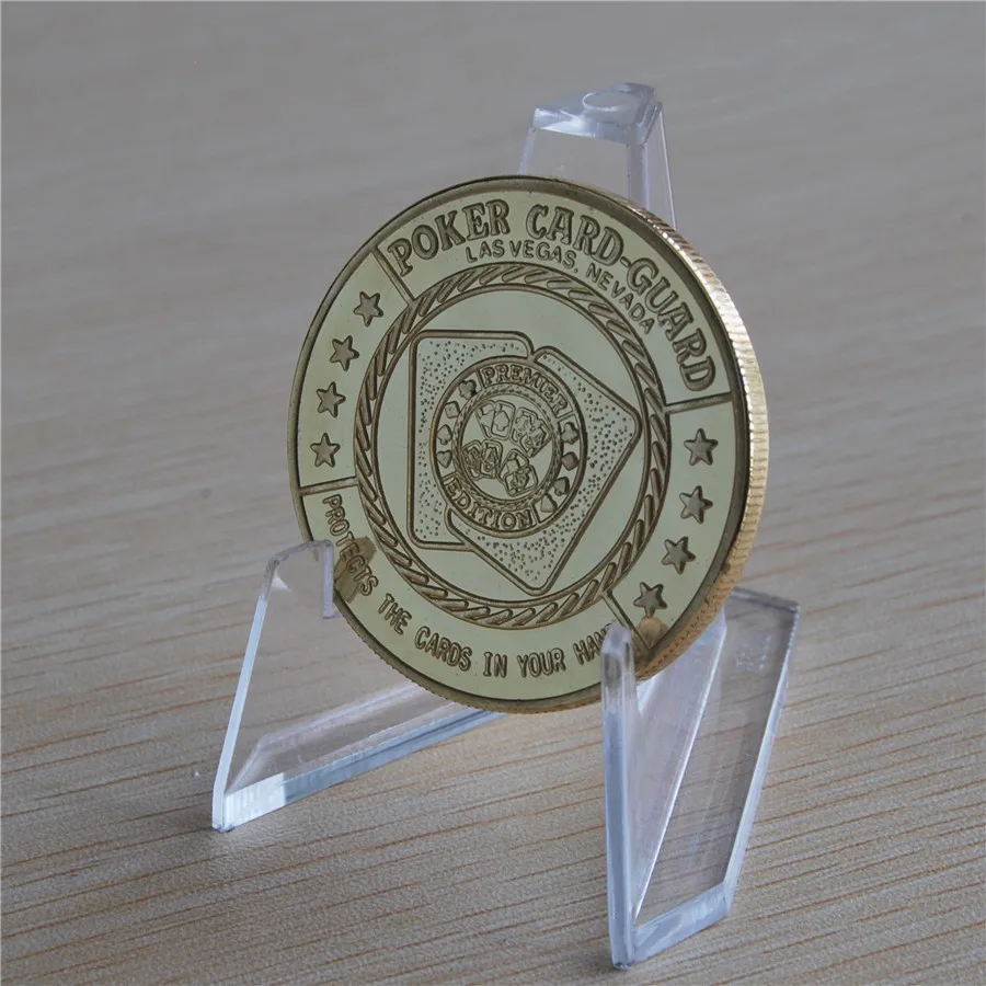 Бесплатная доставка 5 шт./лот удача Horshoe Shamrock покерная монета Chip Card Guard Protector Cover