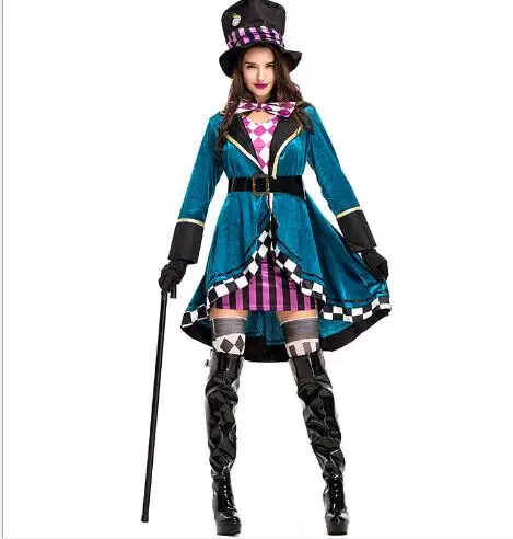 

Mad Hatter Costume Alice in Wonderland Halloween Costumes For women Plus Size