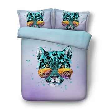 

Bedding set Leopard Luxury 3D duvet cover bed sheet sheets linen bedspread Animal print Cal Super King Queen size full twin 4pcs