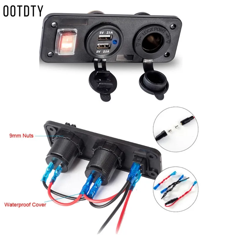 Высокое качество 1 комплект новинка DC 12 В авто лодка грузовик двойной USB зарядное