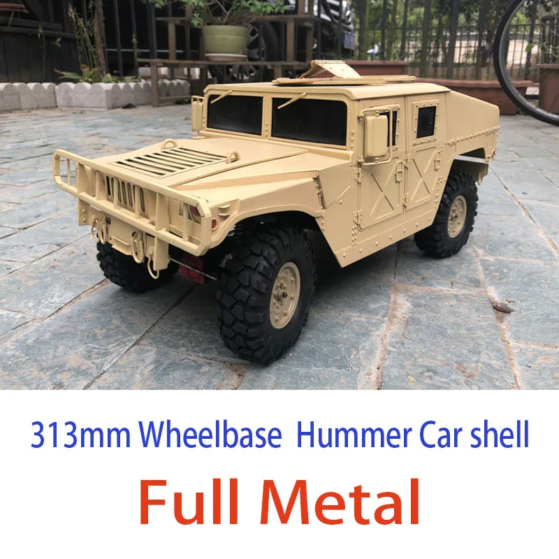 Новое высокое качество металлический Hummer 1/10 весы 313 мм Колесная база RC комплект кузова автомобиля Hummer оболочка для 1:10 осевой SCX10 D90