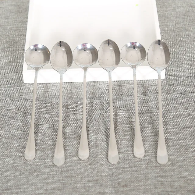 Best Offers Stainless Steel Long Handle Spoon Ice Cream Tea Coffee Cocktail Teaspoons Soup Ladle Tea Drink Condiment Spoons