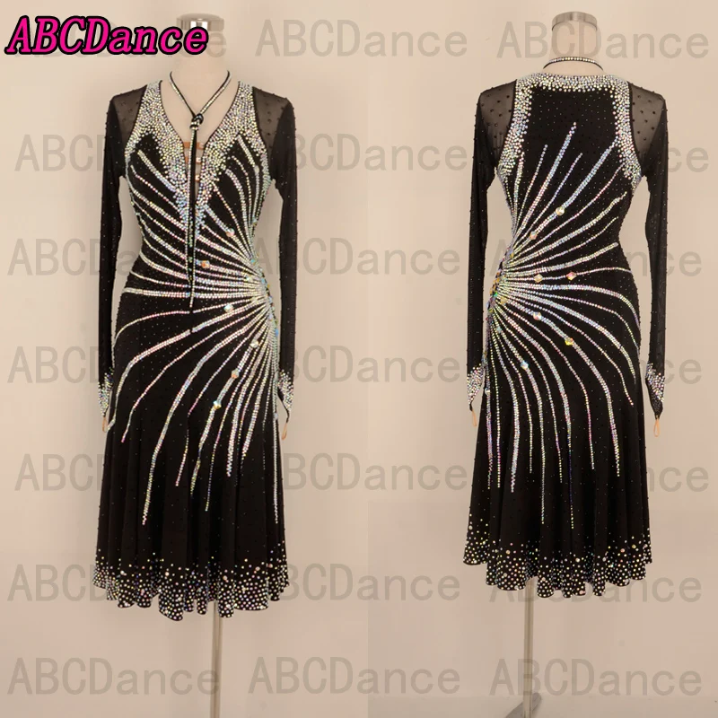 

Latin Dance Dress Ballroom Dancing latin dress chacha Dancewear Costume lady rumba dance Dress Samba competition black