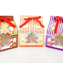 Новогодний Рождественский капкейк коробка/упаковочная коробка для капкейков/торт держатель для переноски Подарочная коробка с открытым окном и лентой(4 отверстия