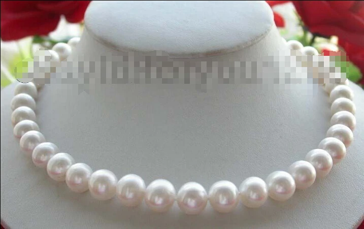 

Free shipping >>>>>>17.5" Genuine Natural 11mm White round pearl Necklace!