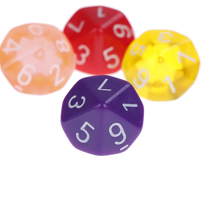 4 цвета прозрачный набор игральных костей 4 шт. 10 игральных костей 10 сторонних драгоценных камней многоцветный D10 RPG подземелья драконы игральные игры