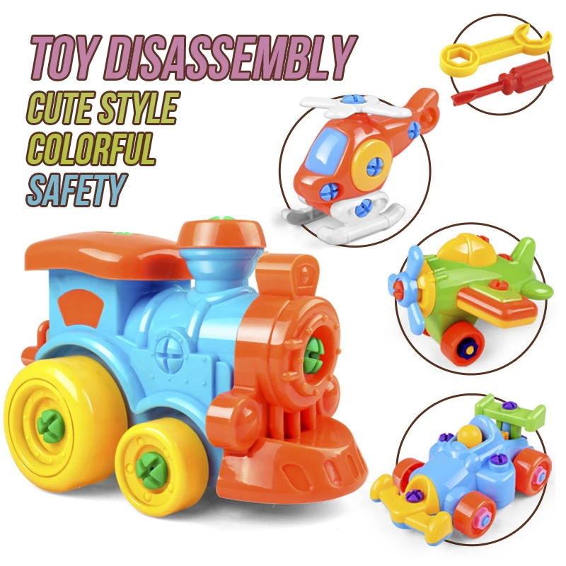 

Children Jigsaw Toy DIY Screw Nut Group Installed Plastic 3d Puzzle Disassembly Model Baby Educational Toys Disassembly Vehicle