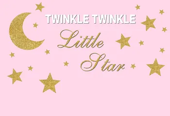 

Twinkle Twinkle Little Star Photo Background Pink Gold Moon And Stars Decor Vinyl Backdrop For Photography Baby Backdrops