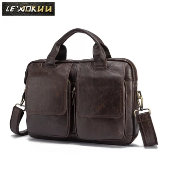 

Oil Waxy Leather Coffee Design Business Briefcase 14" Laptop Document Case Fashion Attache Messenger Bag Tote Portfolio 01500