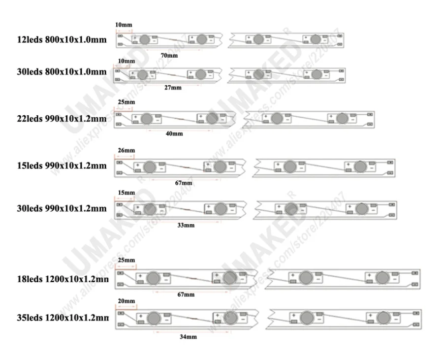 de Luz de Alta Potência, Placa PCB,