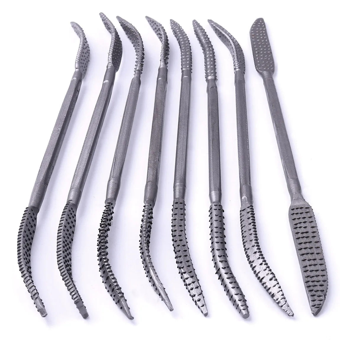 

8pcs Mini Wood Working Rasp Riffler File Set Double Ended Coarse Hand Tool 190mm