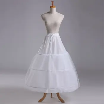 

Womens 1 Layer 3 Hoop Elastic Waistband Drawstring Bridal Ball Gown Wedding Dress Petticoat Underskirt Crinoline Polyester