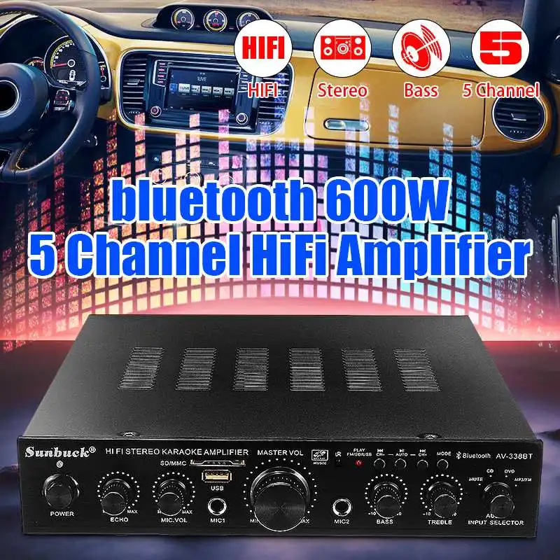 600 Вт домашний усилитель 5,1 домашние усилители аудио Hifi бас аудио усилитель мощности домашний кинотеатр усилитель для сабвуфера