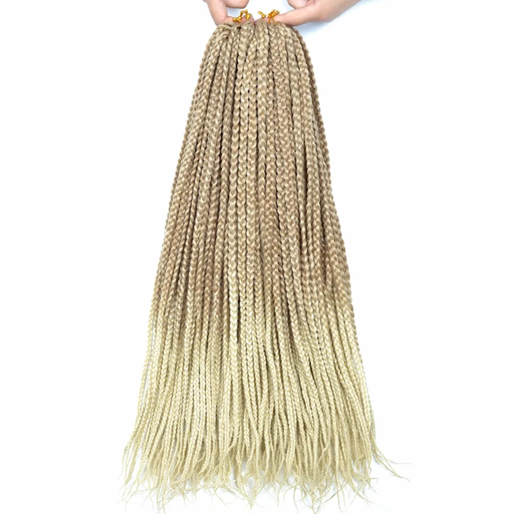 Chorliss Box Braids Crochet Hair Extensions Ombre Braiding Hair Bulk Crochet Braids Blonde Grey Bug Synthetic Extensions