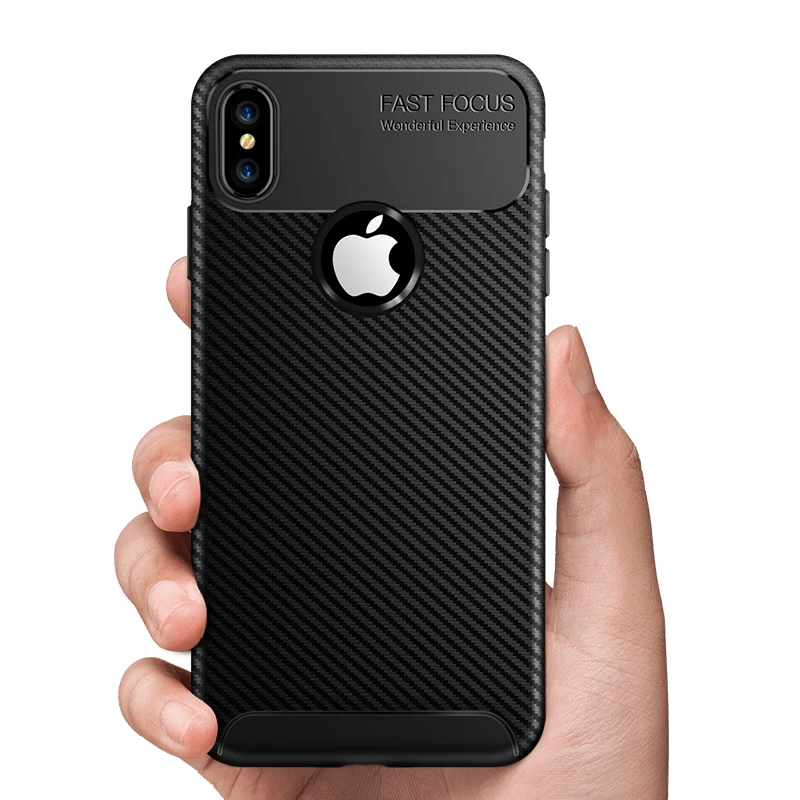 For iphone 11 pro max XR XS Max case thin carbon fiber edge shockproof soft TPU for iPhone 5 5s se &amp Iphone 6 6s 7 plus | Мобильные