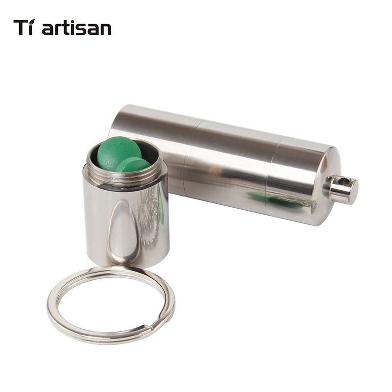 Титановая коробка для хранения таблеток Tiartisan Экологичная круглая металлическая