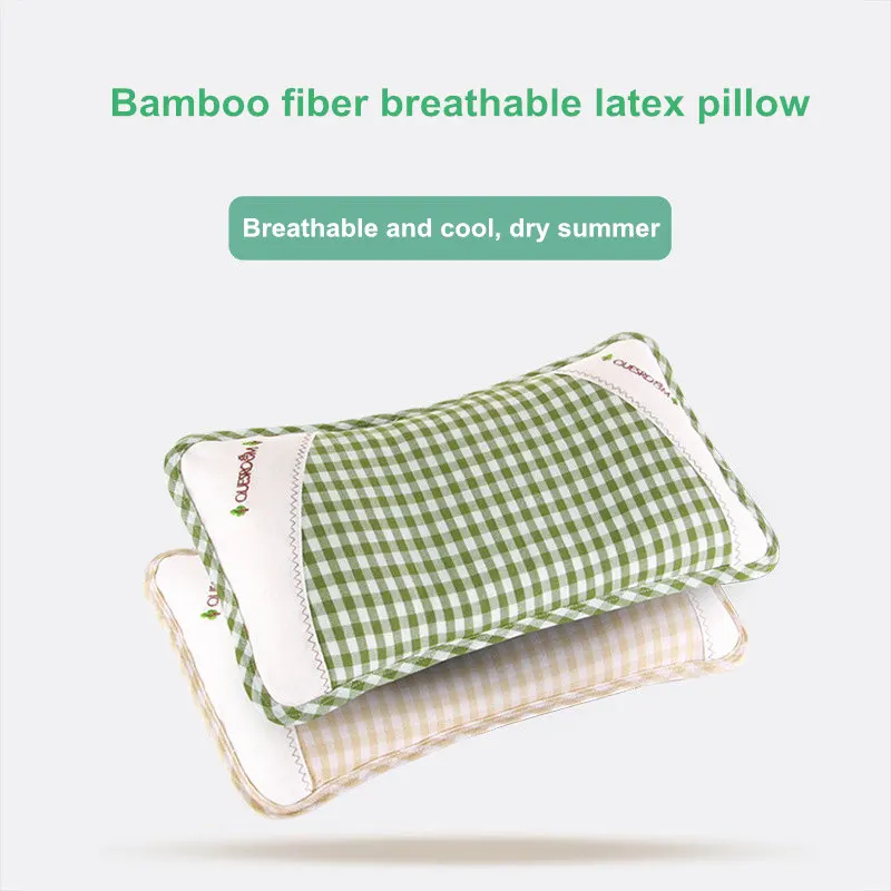 

Bamboo Fiber Breathable Children's Latex Pillow 1-3-5 Years Old Children Science Fixed Head Pillow Latex Pillow Core Neck Care