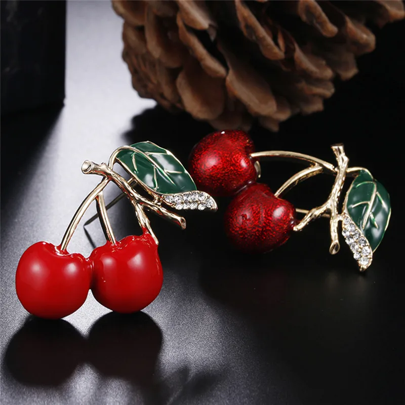 Вишня брошь небольшой булавки для хиджаба в виде букета Feminino вечерние платья