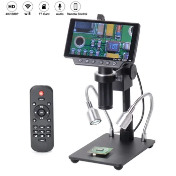 

1080 p high-definition digital microscope with remote adjustable lighting circuit board repair