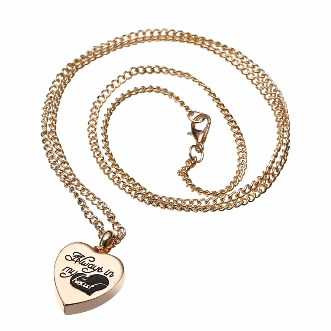Cremation Urn Pendant Necklace Classic Mini Rose Gold Ash Holder Lonk Memorial Chian Necklaces Collar Charming Jewelry