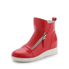 Новинка весны женская повседневная обувь красивые высокая рабочая обувь Обувь модные Застёжки-молнии Клин увеличился на толстой подошве модная женская обувь