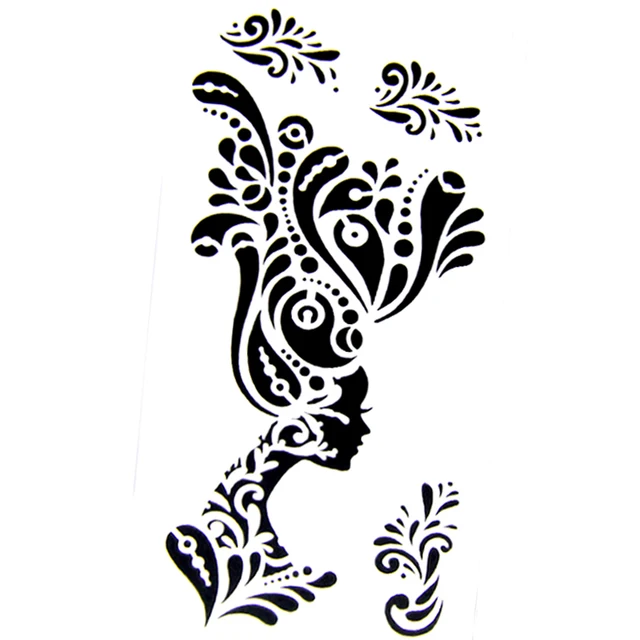 large flower glitter tattoo stencil cute drawing templateswoman female gril kids airbrush henna tattoo stencils for body paint - Kids Drawing Templates large flower glitter tattoo stencil cute drawing templateswoman female gril kids airbrush henna tattoo stencils for body paint - Kids Drawing Templates