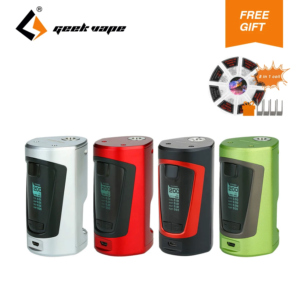 

Original GeekVape GBOX Squonker Box MOD 200W with 8ml Squonk bottle 8 in 1 coil set (gift) No Battery E Cigs Vape Gbox MOD