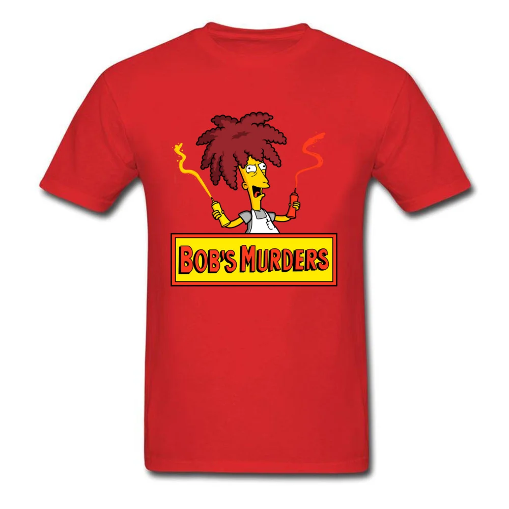 Coupons bob s murders 8869 Normal T Shirts O-Neck All Cotton Men Tops Shirts Short Sleeve Thanksgiving Day Normal Clothing Shirt bob s murders 8869 red