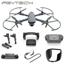 Pgytech, extensor de trem de pouso para dji mavic 2 pro, fixador e suporte para motor, controle remoto, lente de proteção