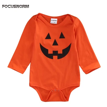 

Halloween 0-18M Newborn Baby Boys Girls Christmas Cotton Long Sleeve Romper Jumpsuit Clothes Outfit pumpkin One-piece